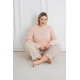 Büyük Beden Rahat Ve Şık Kadın Pijama | %100 Pamuk, Desenli Açık Somon