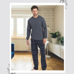 Nefes Alan %100 Pamuklu Iki Iplik Erkek Pijama – Uzun Kollu, Şık Tasarım