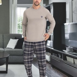 Doğal Ve Yumuşak: %100 Pamuklu Iki Iplik Erkek Pijama Takımı – Uzun Kollu