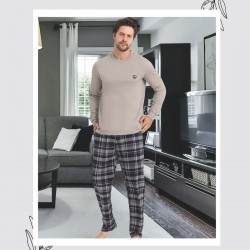 Doğal Ve Yumuşak: %100 Pamuklu Iki Iplik Erkek Pijama Takımı – Uzun Kollu